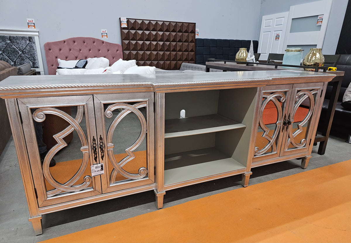 97" 4 Door Sideboard Buffet Console Table Solid & Durable New Mirrored The Furniture Shop Winnipeg