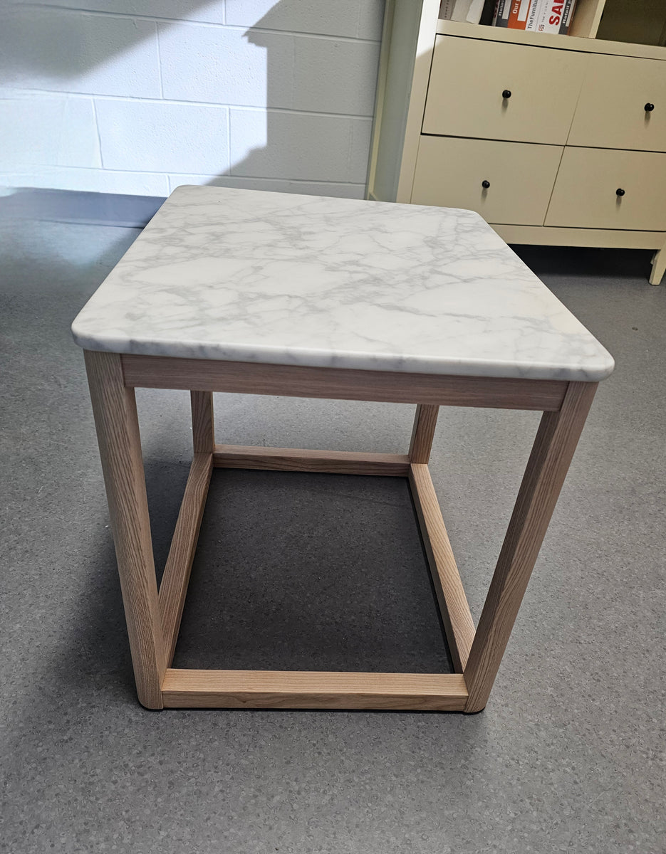 Moe's Designer 20" Accent Side Table Nightstand Carrara Marble Top New