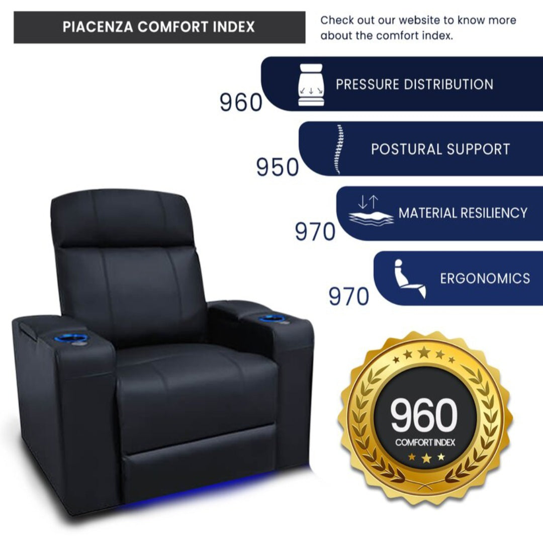 Valencia Italian Leather Home Theatre Chair Recliner Black New With Cu