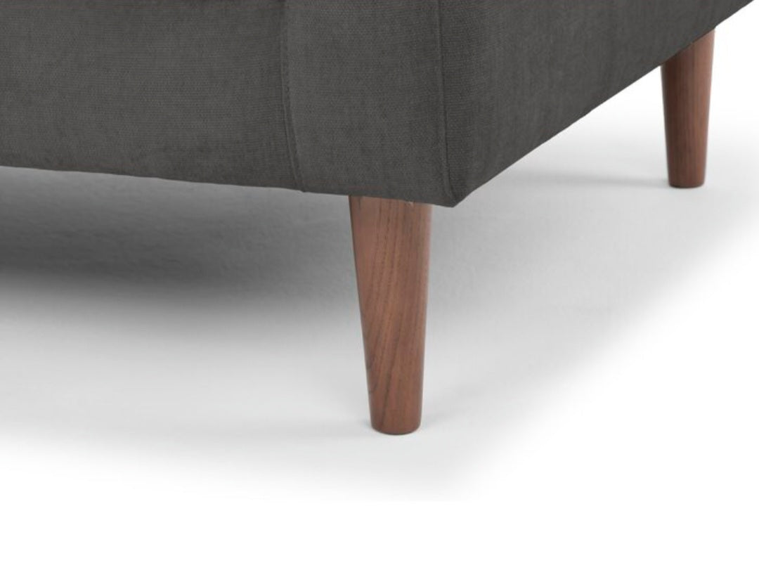 87" Sectional Sofa Couch With Chaise New Grey In Color Mid Century Mod