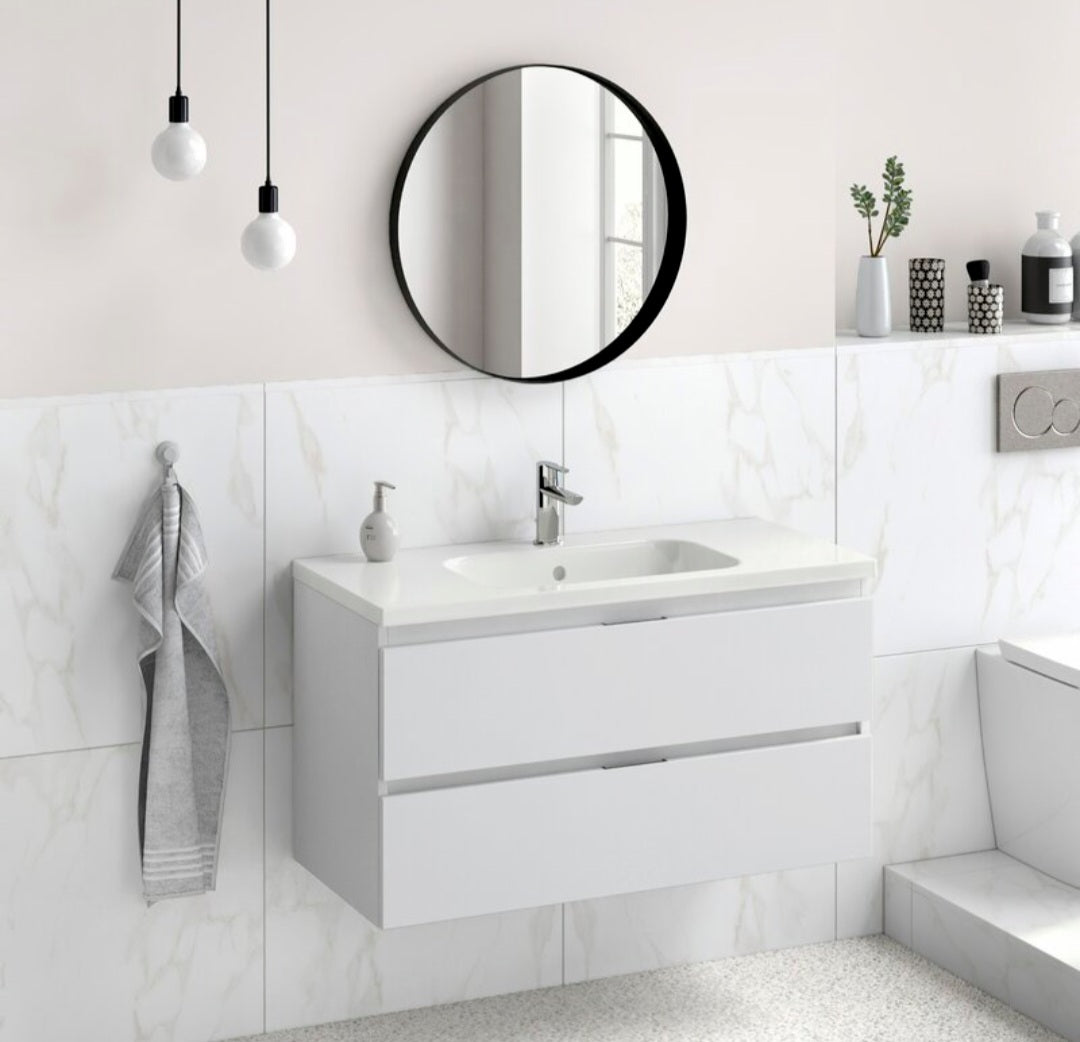 40" Floating Wall Mount Single Sink Bathroom Vanity Set New White In C