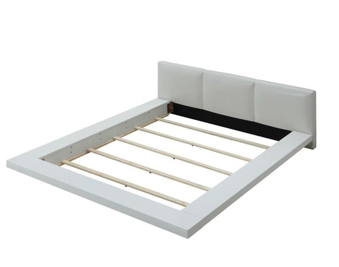 Designer King Platform Low Profile Deluxe Bed Frame New In Box White L The Furniture Shop Winnipeg