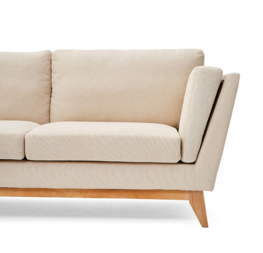 103" Upholstered Sectional Sofa Couch With Chaise Beige In Color New M