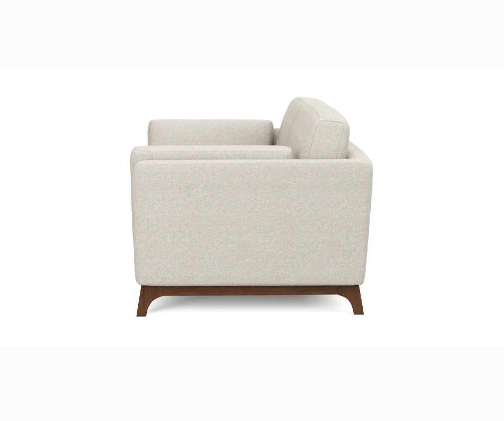 61" Designer Mid Century Modern Loveseat Sofa Couch Solid Wood Base Qu