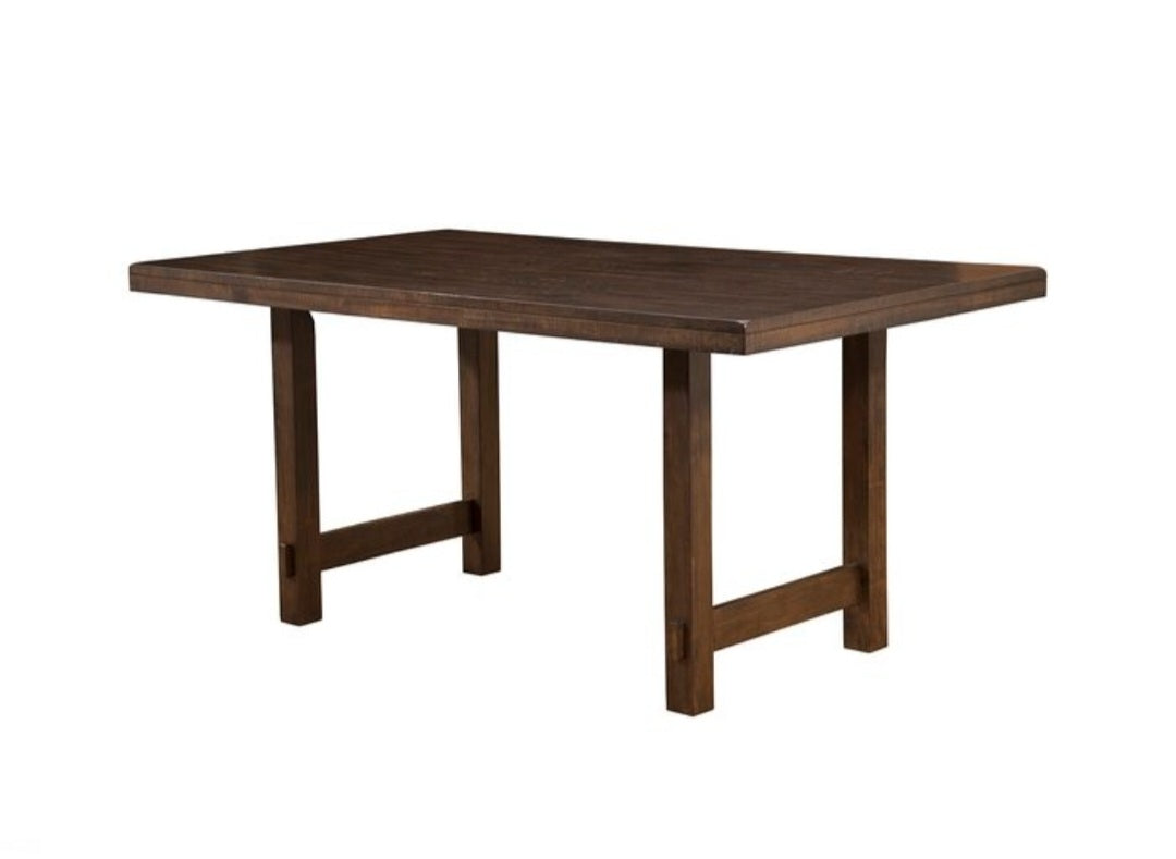 64" Wooden Kitchen Dining Table Distressed Finish Solid Durable Rustic