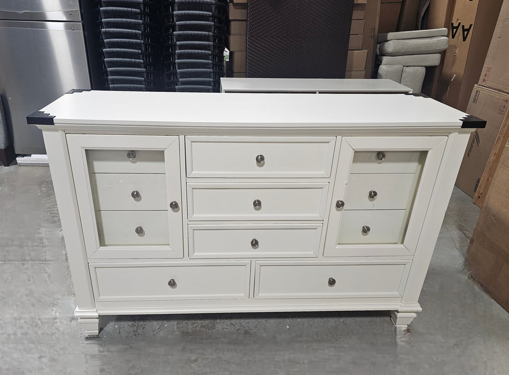 11 Drawer 61" Bedroom Dresser Chest Sideboard New Modern Ample Storage White Durable Quality Furniture