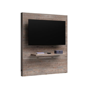 Entertainment Media Center Brand New Fits Up To 70" TV Weathered Finish With Floating Shelf Rustic