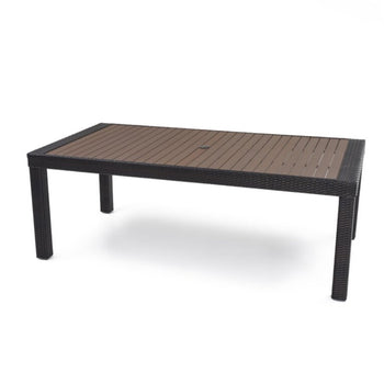 Modern Outdoor Patio Dining Table Wicker Rattan New Includes Umbrella Hole Chairs Not Included Durable Quality