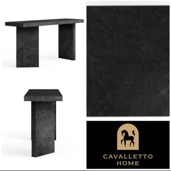 Designer 60" Console Table Sideboard Concrete Dark Slate Finish