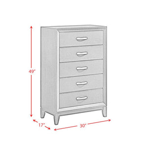 5 Drawer Freestanding Bedroom Dresser New Assembled Ample Storage Wood Construction