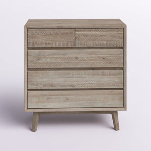 5 Drawer Dresser Chest Solid Wood Ample Storage Mid Century Modern Brand New Beautiful Finish Rustic