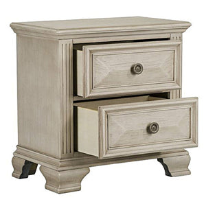 2 Drawer Wood Nightstand Weathered Distressed Finish NEW Rustic