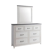 7 Drawer Bedroom Dresser Chest New Modern Ample Storage Distressed White Durable Assembled