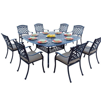 Set Of 4 Patio Outdoor Patio Chair With Cushions Stacking Table Not Included Cast Aluminum