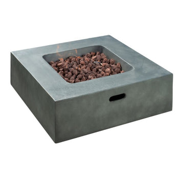 Concrete Propane Gas Fire Pit Table With Cover New In Box Fire Rocks Included Adjustable Flame