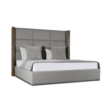 King Size Low Profile Bed Frame New In Box Grey High Performance Upholstery Quality Furniture