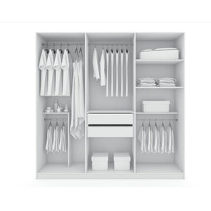 2 Drawer Bedroom Armoire Storage Closet New In Box Ample Storage 6 Door 8 Shelves
