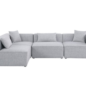 4 Piece Grey Linen Corner Sectional Chesterfield Reversible New Comfortable Durable Designer Quality