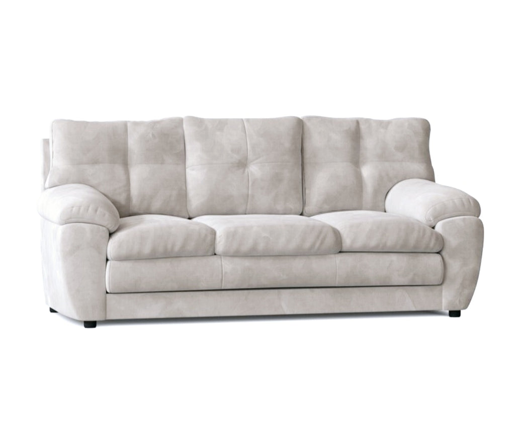 Modern 84" Velvet Pillow Top Arm Sofa Comfortable New Ivory In Color Living Room Furniture Tufted