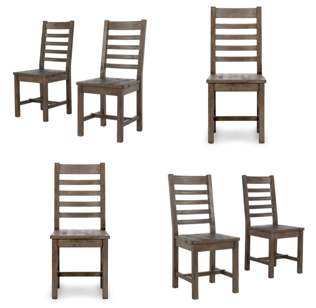 Dining Chair Set Includes 6 Chairs Reclaimed Pine Brand New In Box Ladder Back Distressed Weathered Grey