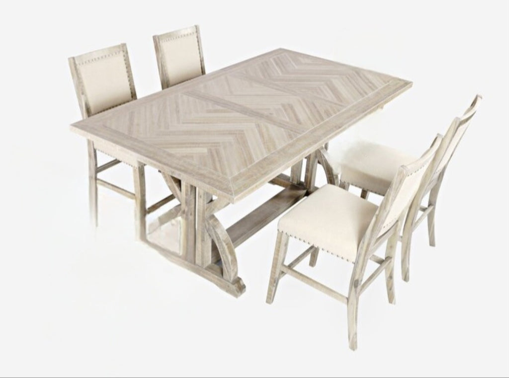 5 Piece Dining Set Includes 4 Chairs 60" Table New Wood Solid Rustic Designer Quality Counter Height Distressed Kitchen