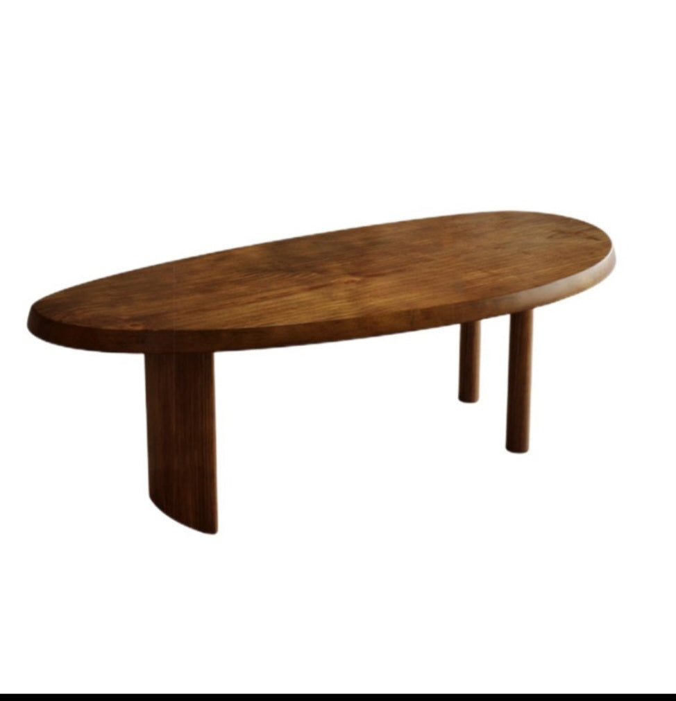 78.7" Solid Wood Dining Table / Desk Sloped Edge Brand New Beautiful Solid Wood Rustic Round Legs