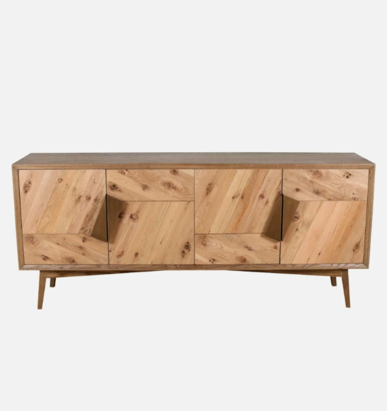 Moe's Designer Mid Century Modern 82" Wood Sideboard Buffet With Shelves Solid and Durable Ample Storage New