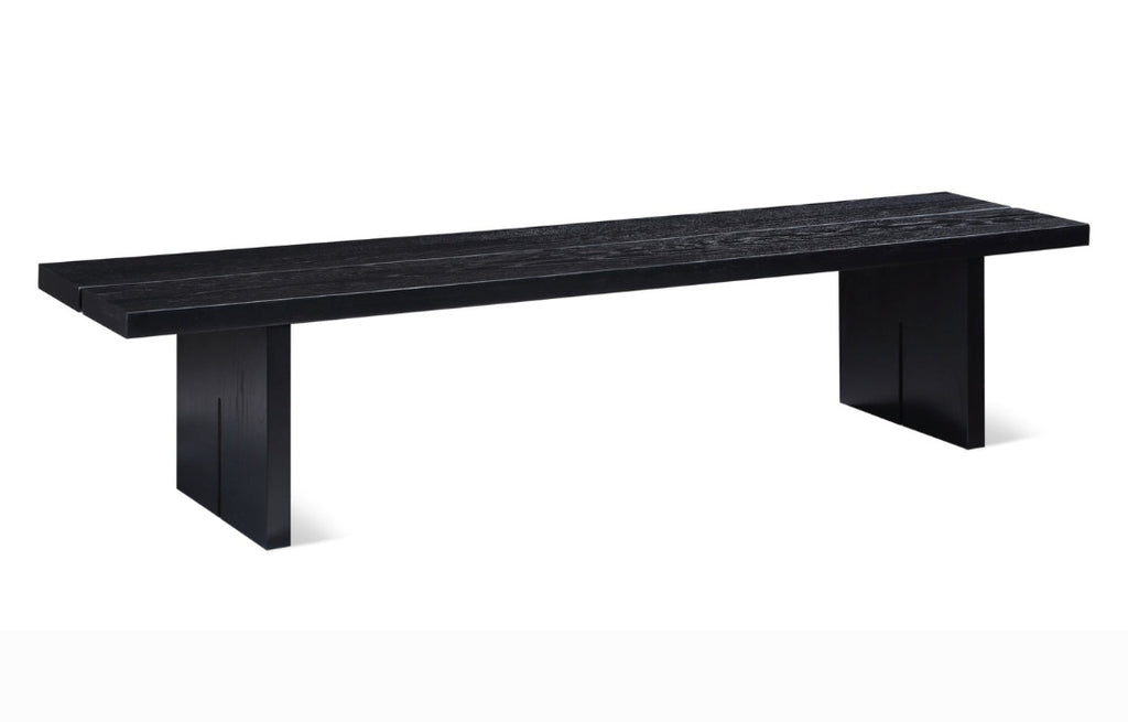Moe's Designer 94.5" 5 Person Modern Dining Bench Black Finished Oak Wood New In Box Durable Quality