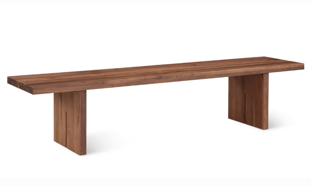 Moe's Designer 80" 4 Person Modern Dining Bench Walnut Finished Oak Wood New In Box Durable Quality