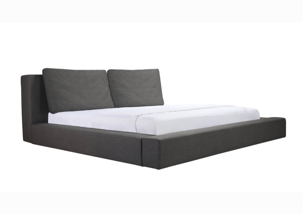 Moe's Designer Movie Night Queen Size Platform Low Profile Deluxe Bed Frame New In Box Grey In Color