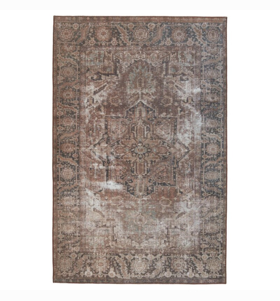 Machine Washable Floral Polyester Accent Area Rug Carpet Brown / Tan New 9' x 12' Plush Comfortable
