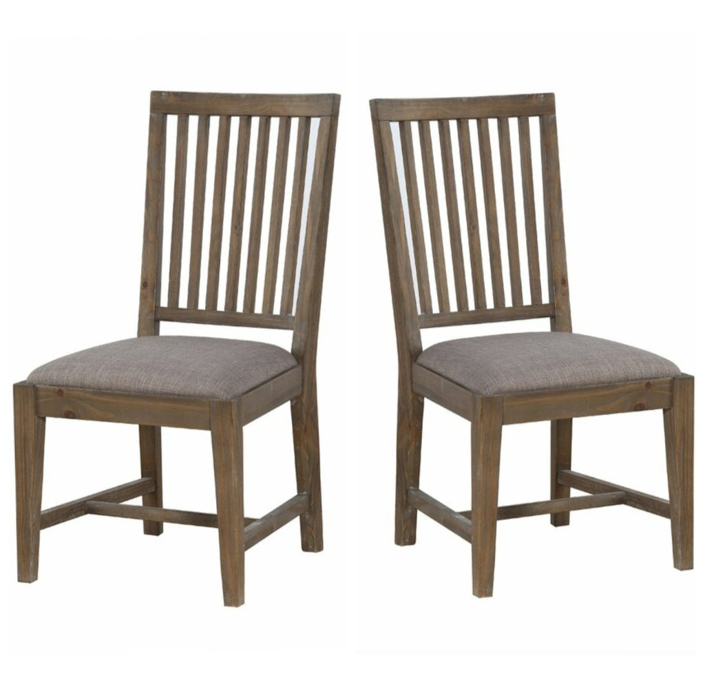 Set Of 2 Polyester Blend Slat Back Parsons Dining Chair Quality Solid Furniture Upholstered New