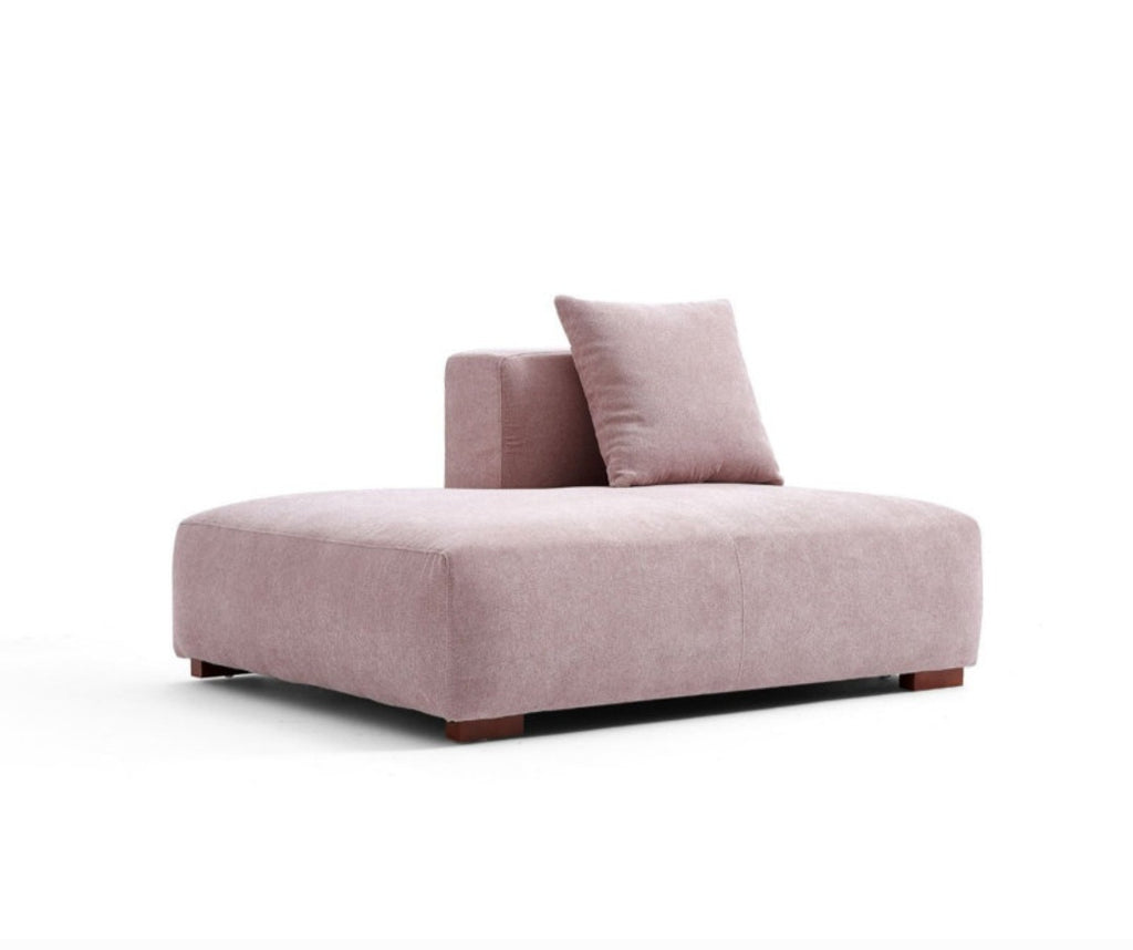 Modern Chaise Lounge Sofa Plush Fabric Brand New Includes Throw Cushion Blush Pink Comfortable