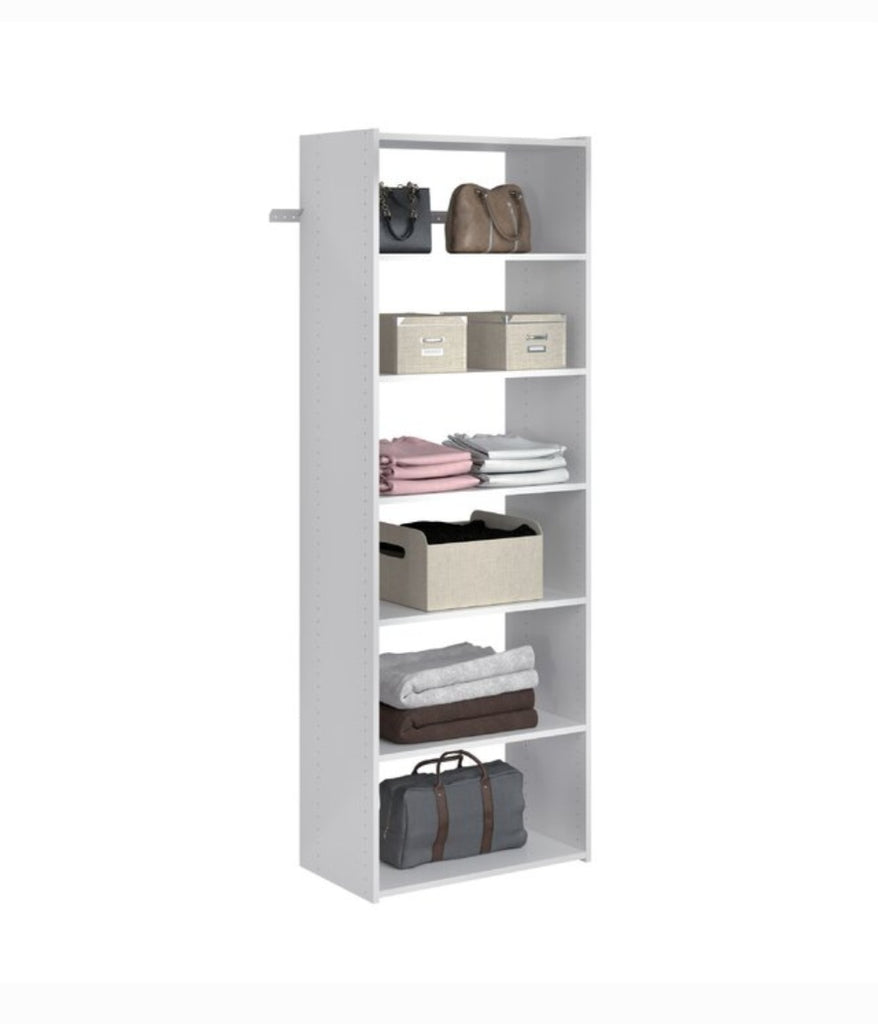 Closet Organizer Ample Storage New White In Color Modular Customizable 7 Shelves Wardrobe Armoire