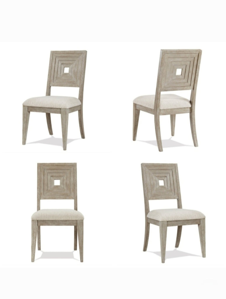 Set Of 4 Geometric Design Dining Chair Modern Contemporary New Solid Wood Construction Quality