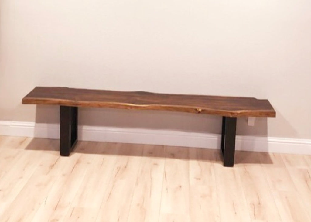 Designer 79" Solid Wood Dining Kitchen Entry Bench Live Edge Brand New Natural Finish Beautiful Rustic