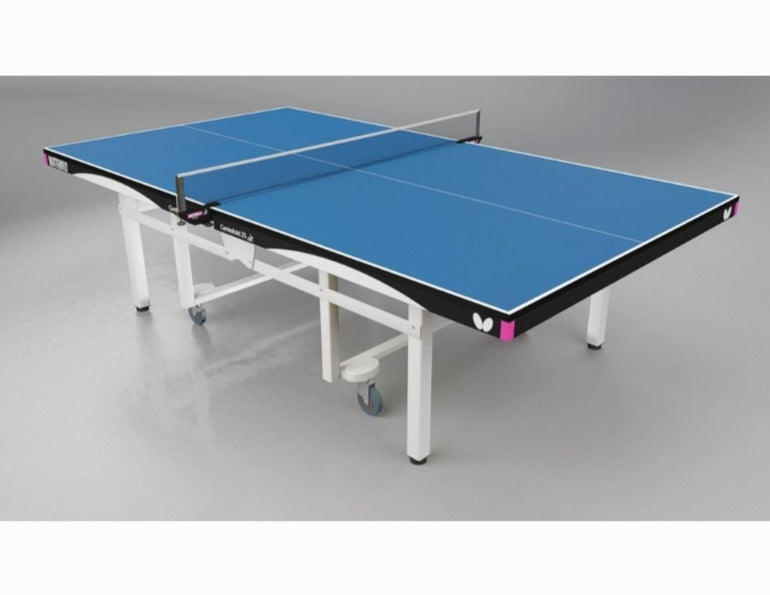 Butterfly Centrefold 25 Regulation Tournament Size Ping Pong Table Tennis Foldable Game Blue In Color New