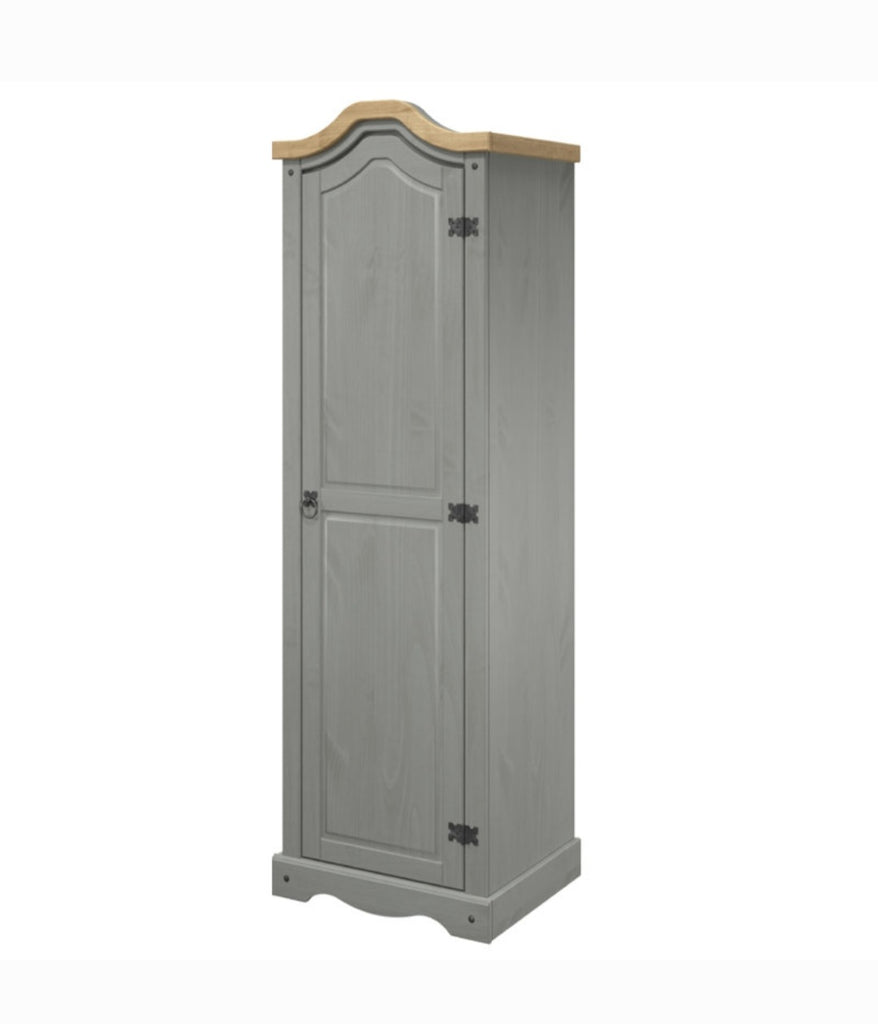 62.67" Solid Wood Cabinet Closet Armoire Wardrobe Ample Storage Quality New In Box Grey In Color