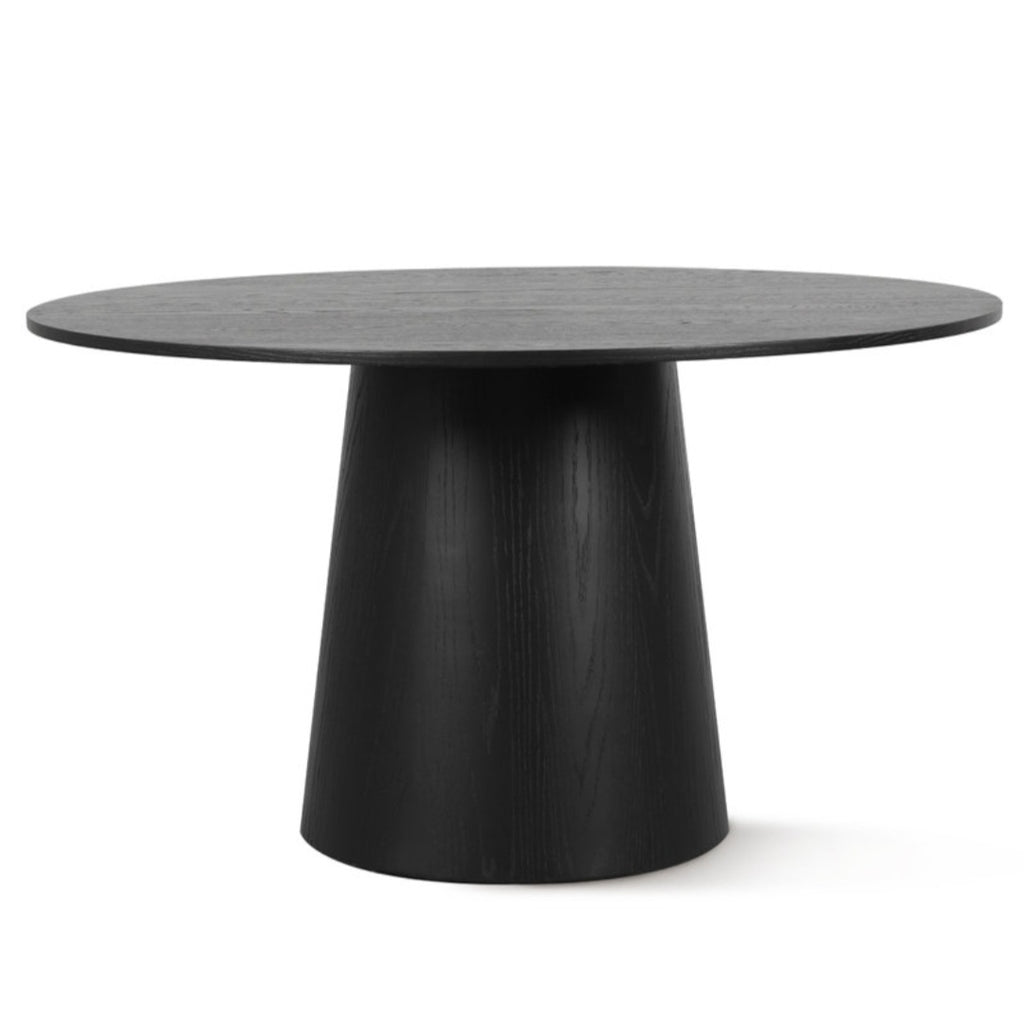 Orchid 52" Round Oak Wood Construction Pedestal Dining Kitchen Table Black Finish New In Box Modern