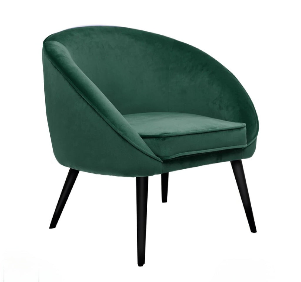 Moe's Designer 29" Wide Barrel Accent Chair Green Sloped Arms Comfortable New Durable Modern Retro Design