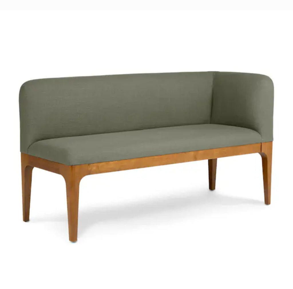 57" Nook Corner Bench Banquette Seat New Green Comfortable Quality Mid Century Modern Wood Designer