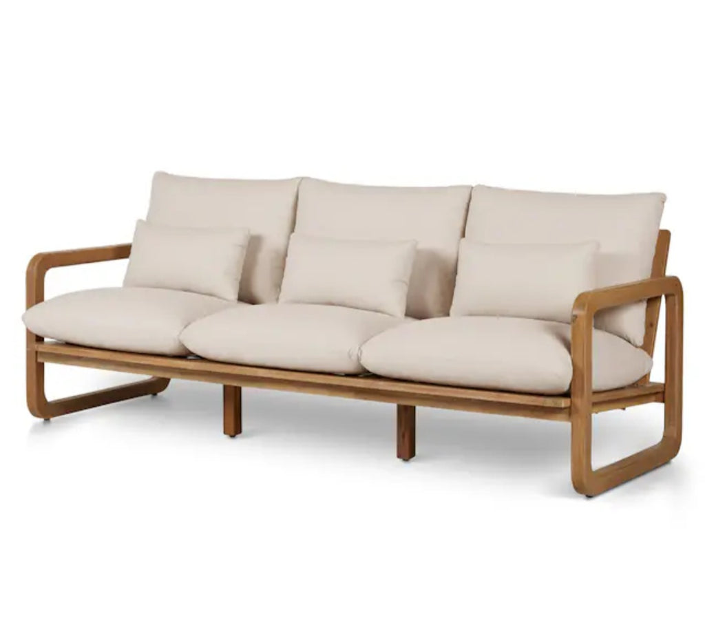 88" Oversized Patio Sofa Couch Solid Wood Construction Comfortable Cushions Included Designer Quality