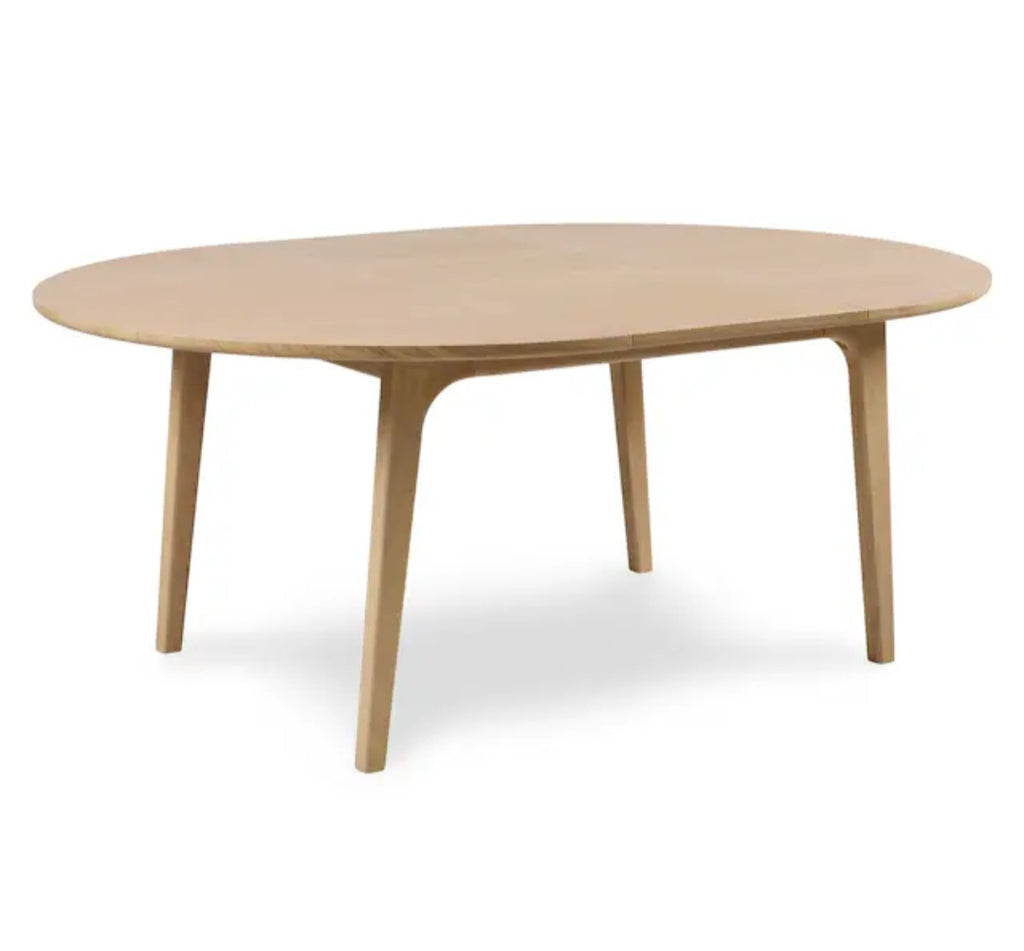 Extendable White Oak Round Oval Dining Table With Butterfly Leaf New Quality Wood Mid Century Modern Designer