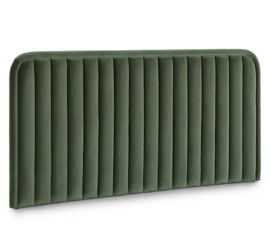 King Size Green Velvet Bedroom Headboard New Comfort Padded Decor Design Quality Bed