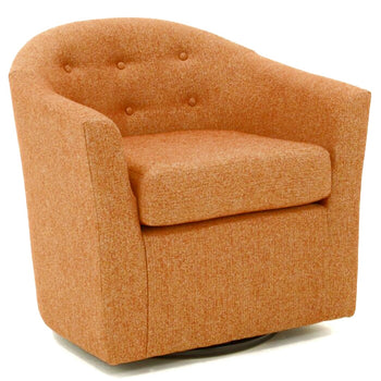 Modern 32.5" Swivel Barrel Accent Chair Brand New Comfortable Autumn In Color Assembled Tufted Accents