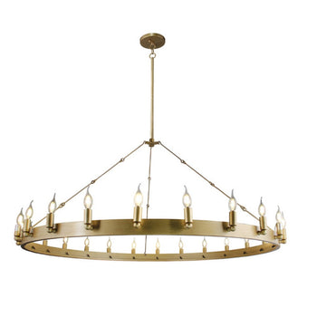 Dimmable 24 Light Metal Wagon Wheel Chandelier New Elegant Design Adjustable Home Decor Gold Finish