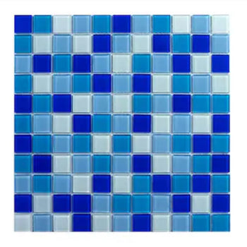 12" x 12" Aqua Blue Mosaic Glass Tile Suitable For Wall Shower or Pool Brand New In Box 22 SQ Feet