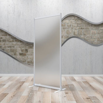 60" x 36" Aluminum Freestanding Screen Privacy Divider Home Office Frosted New Fully Assembled Modular