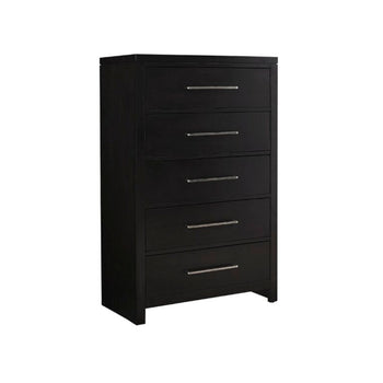 5 Drawer Freestanding Bedroom Dresser New Assembled Ample Storage Black Drawer Storage Wood