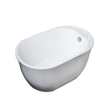 47 x 28.75 Freestanding Soaking Acrylic Bath Tub Brand New White 40 Gallon Centre Drain Chrome Accents